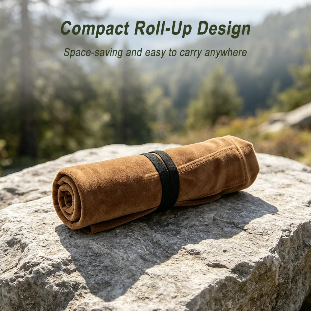 Portable Knife Roll Bag – 7-Slot Canvas Knife Storage for Camping Knife Roll Bag Qst