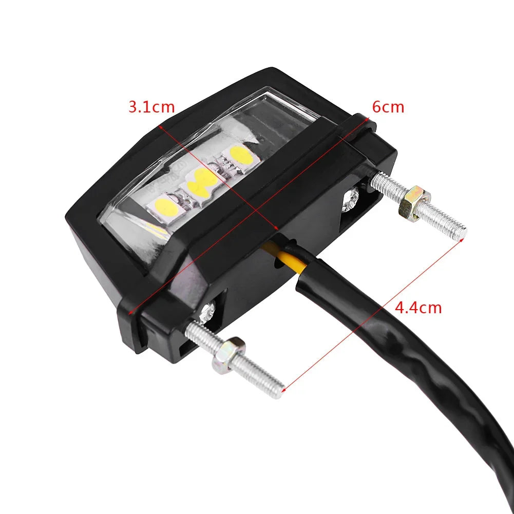12V LED Motorcycle License Plate Light – White Rear Tail Lamp Motorcycle Tail Light Qme