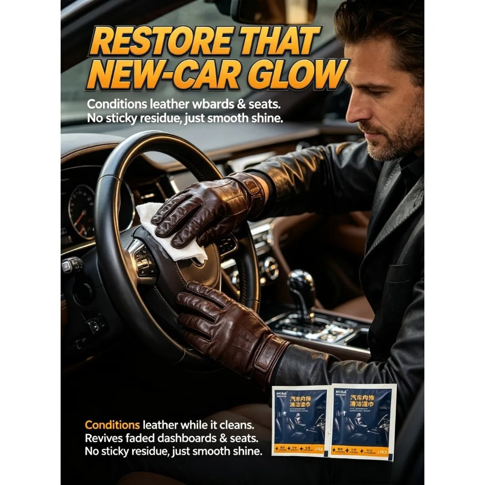 All-Purpose Car Cleaning Wet Wipes – Dust & Grease Remover Car Cleaning Wipes Qme
