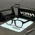 VOPHA Square Blue Light Blocking Glasses Unisex – Clear Lens L21 Blue Light Glasses Qst Black +300