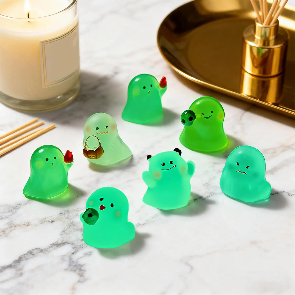 Luminous Ghost Halloween Resin Figurines Set of 6 | Home Decor Halloween Figurines Qme