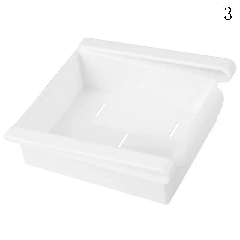 Slide Fridge Freezer Organizer Rack – Space-Saving Shelf Fridge Organizer Shelf Qme White