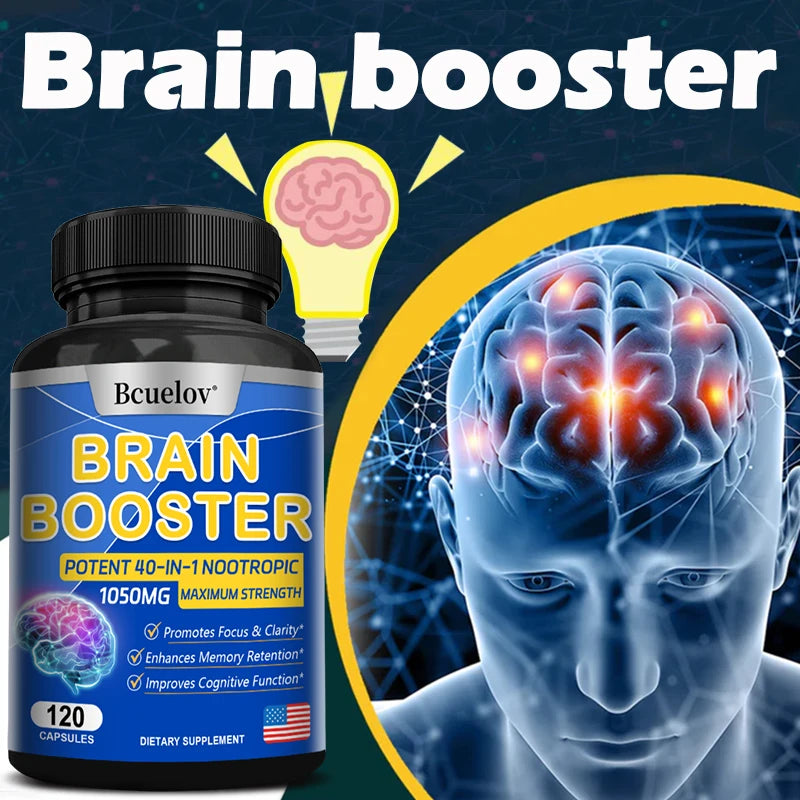 Brain Nutrition Capsules – 40-in-1 Vegan Focus Supplement Brain Health Supplement Qst