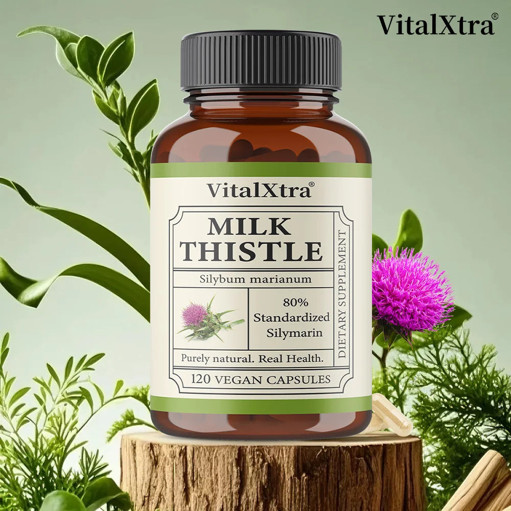 Organic Milk Thistle Supplement – Liver & Digestive Support Herbal Supplement Qst