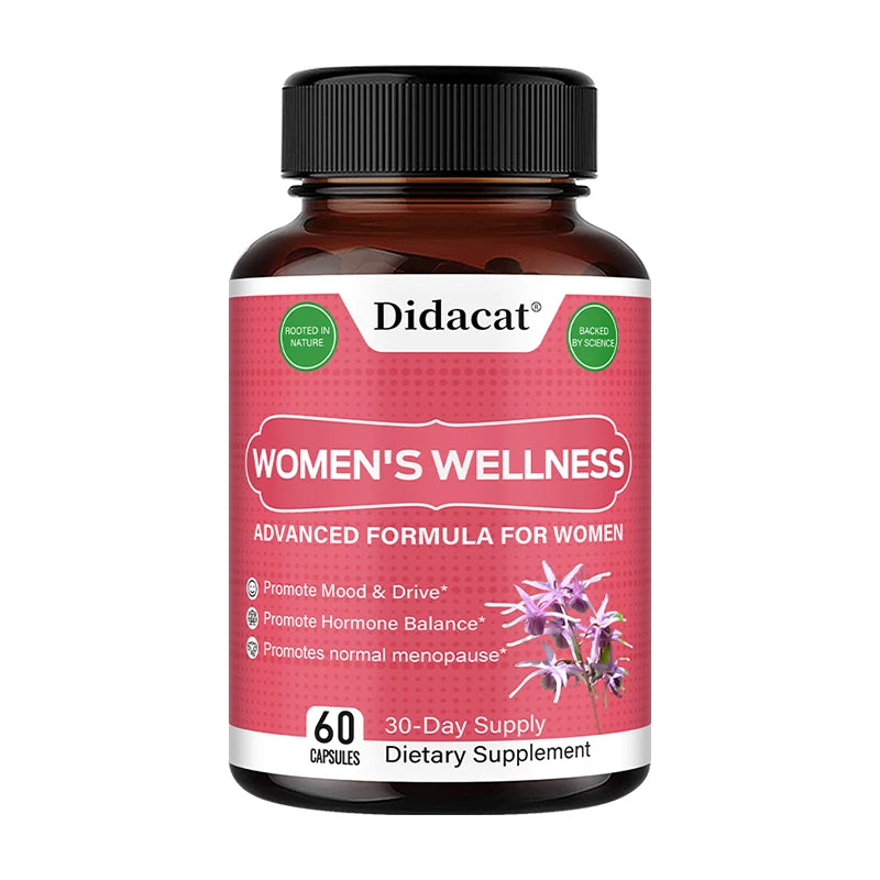 Women's Maca Capsules – Hormonal Balance & Mood Support Women's Wellness Supplement Qst 60 count-1 bottle