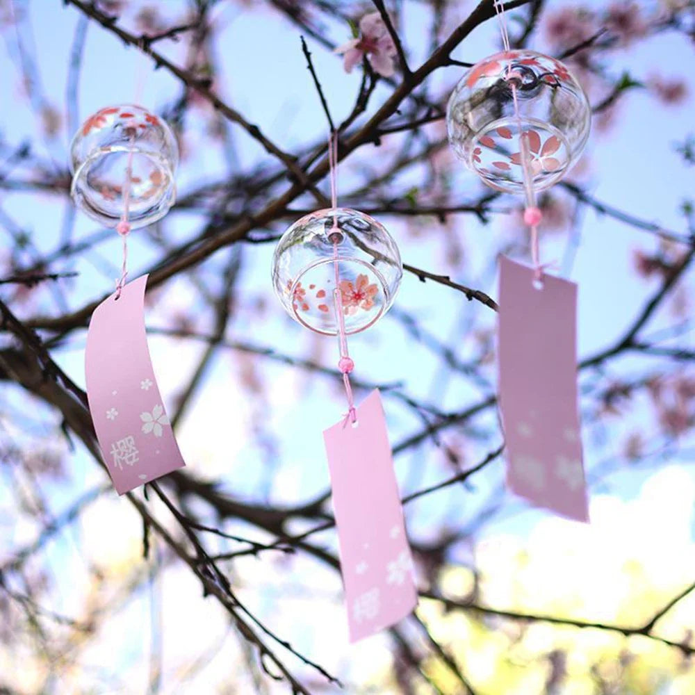 Japanese Glass Furin Wind Bell | Handmade Wind Chime Decor Wind Chime Decor Qme