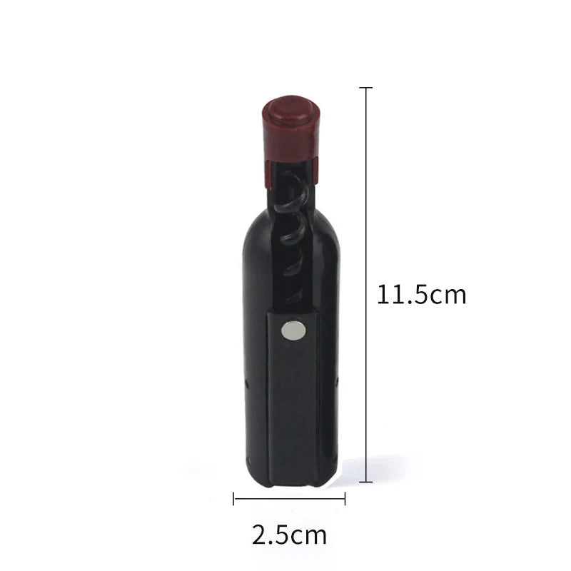 Wine Bottle Shaped Foldable Corkscrew & Fridge Magnet Opener Wine Bottle Opener Qst