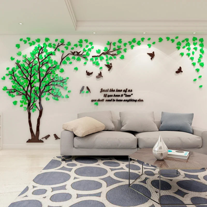 3D Acrylic Tree Wall Decal Stickers – Self-Adhesive Home Decor Wall Decal Stickers Qme