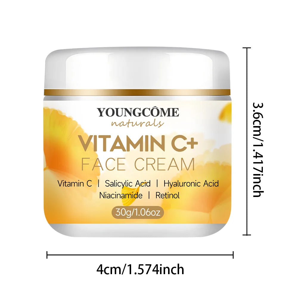 YOUNGCOME Vitamin C Face Cream – Retinol & Hyaluronic Moisturizer Face Moisturizer Cream Qst 30G