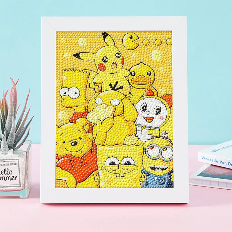 Kuromi Hello Kitty Diamond Painting Kit with Frame | DIY Craft Diamond Painting Kit Qme 33