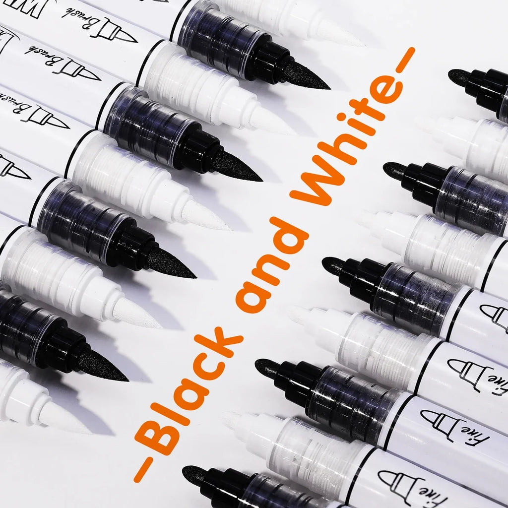 Dual Tip Acrylic Paint Markers for Canvas, Stone & Glass Acrylic Paint Markers Qme