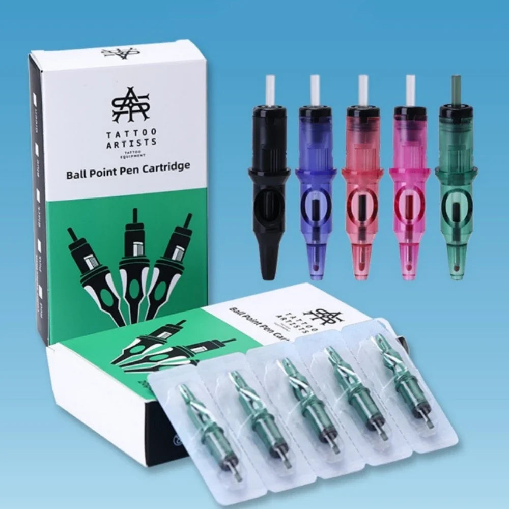 Ballpoint Pen Tattoo Cartridge Needles – 5 Colors Practice Tattoo Practice Needles Qme