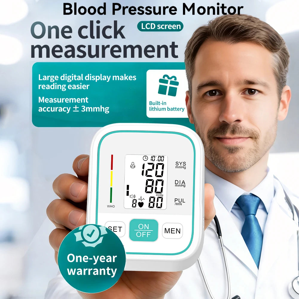 Upper Arm Blood Pressure Monitor – LCD, Voice & USB Rechargeable Blood Pressure Monitor Qst