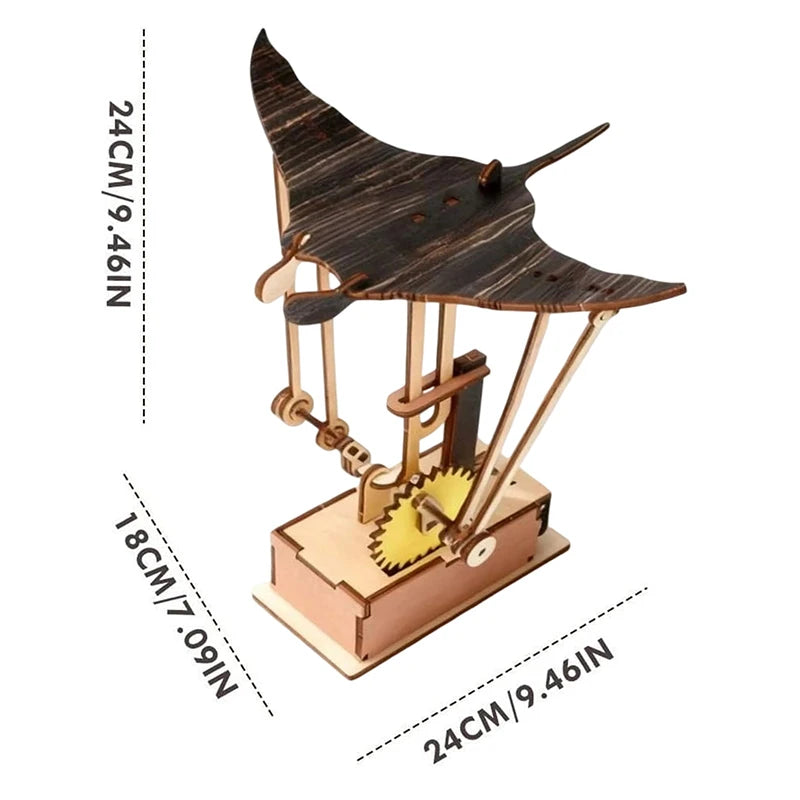 Wooden Electric Manta Ray Automaton – Ocean Desk Ornament Kinetic Wooden Automaton Qst Default Title