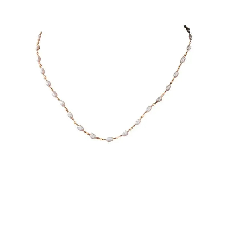 Pearl Choker Necklace | French Retro Gold Plated Jewelry Pearl Choker Necklace Qme