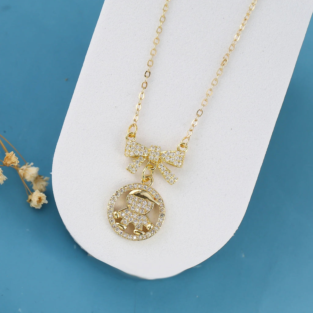 Luxury Copper Zircon Heart Pendant Necklace – 4 Styles Heart Pendant Necklace Qme C