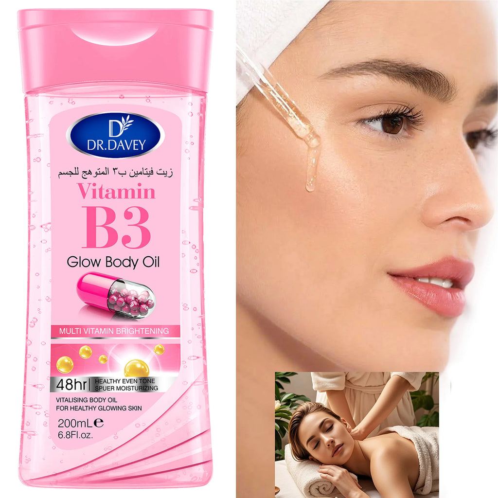 DR.DAVEY Vitamin B3 Glossy Body Oil 200ml – All Skin Types Body Oil Qst