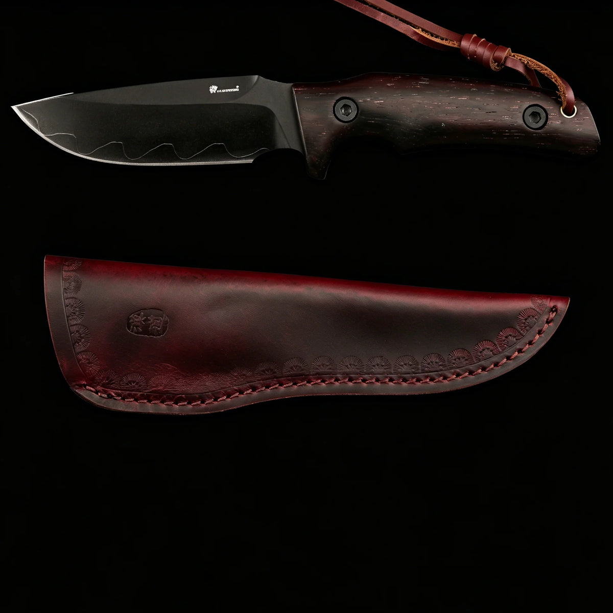 VG10 Fixed Blade Hunting Knife 62HRC – Rosewood Handle & Sheath Fixed Blade Knife Qst