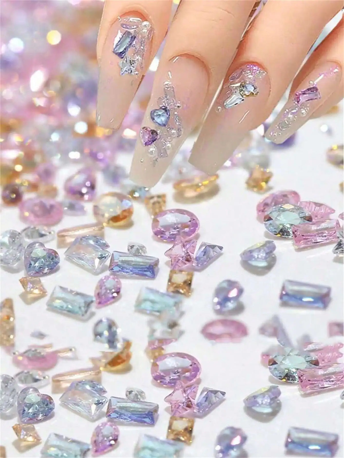 Colorful Zirconia Mini Nail Rhinestones 3D Charms – 50/100pc Nail Art Rhinestones Qme