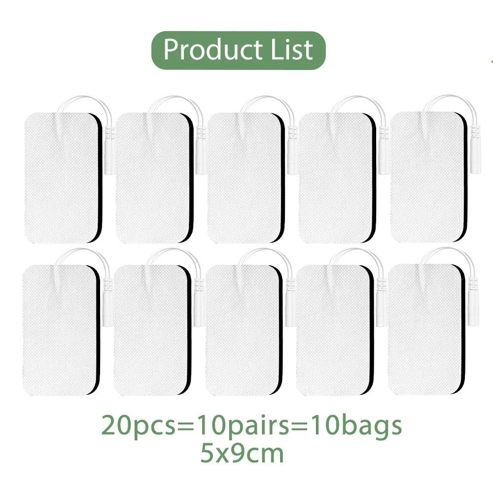 TENS Electrode Pads Self-Adhesive Gel Patches for EMS Massager Electrode Gel Pads Qst 20Pcs 5x9cm