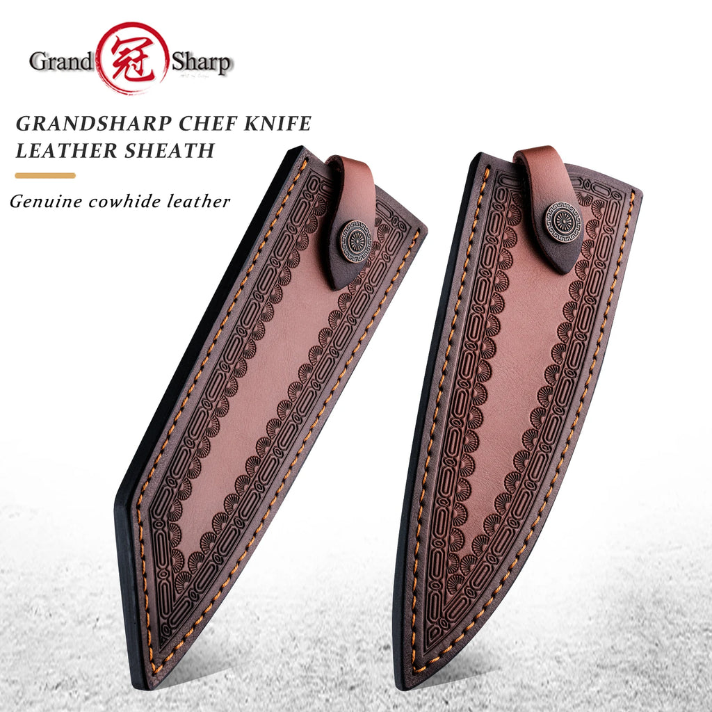 Grandsharp Genuine Cowhide Leather Chef Knife Sheath Knife Sheath Qst