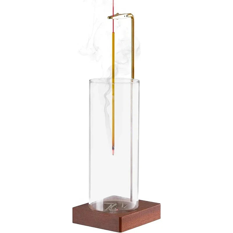 Glass Incense Holder Removable Ash Catcher – Mess-Free Burner Incense Holder Qme