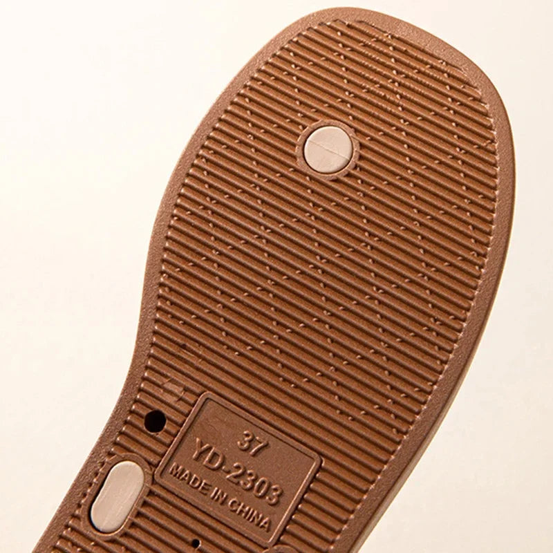 Women's Platform Flip Flops – Thick Bottom Leather Sandals Platform Flip Flops Qme