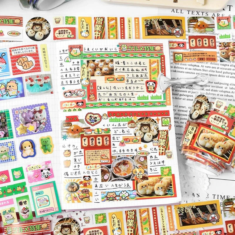 Japanese Food Sticker Tape 2m – DIY Scrapbook & Journal Decor Decorative Sticker Tape Qme