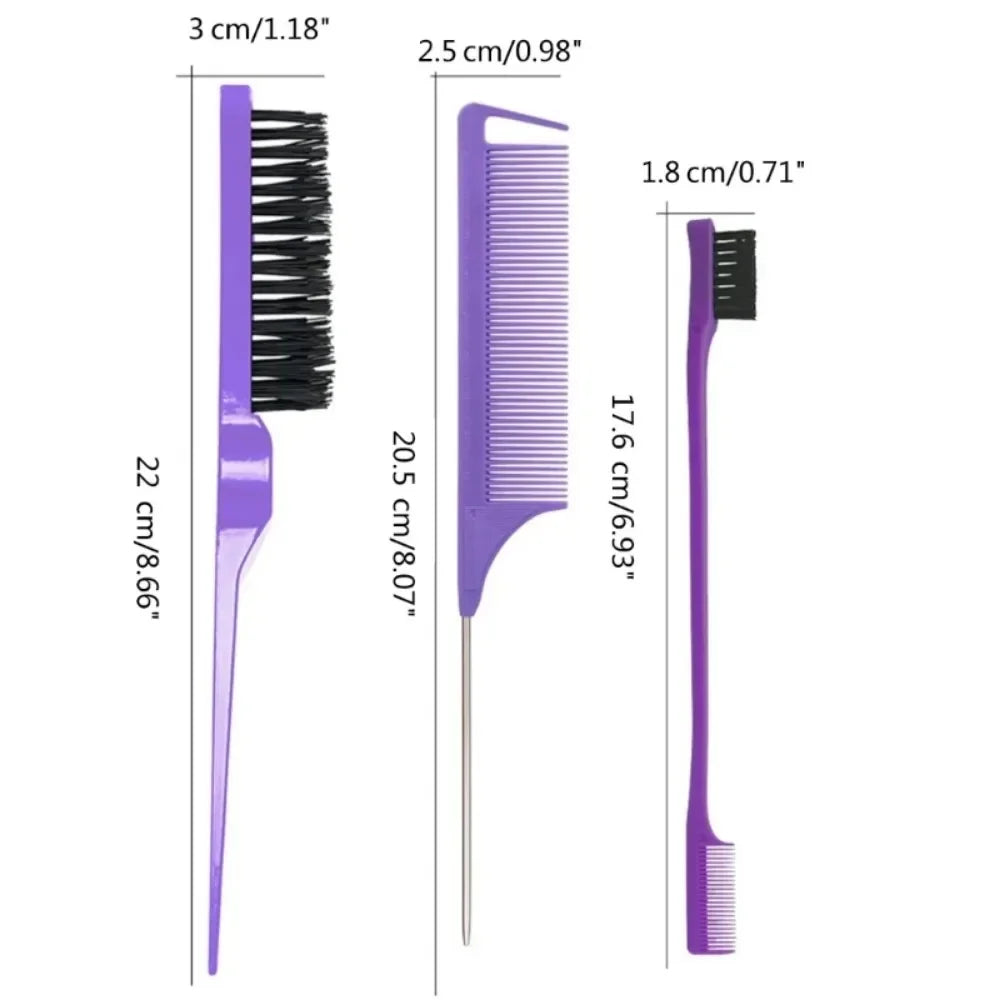 Slick Back Hair Brush & Bristle Teasing Comb for Women Hair Brush Comb Qme