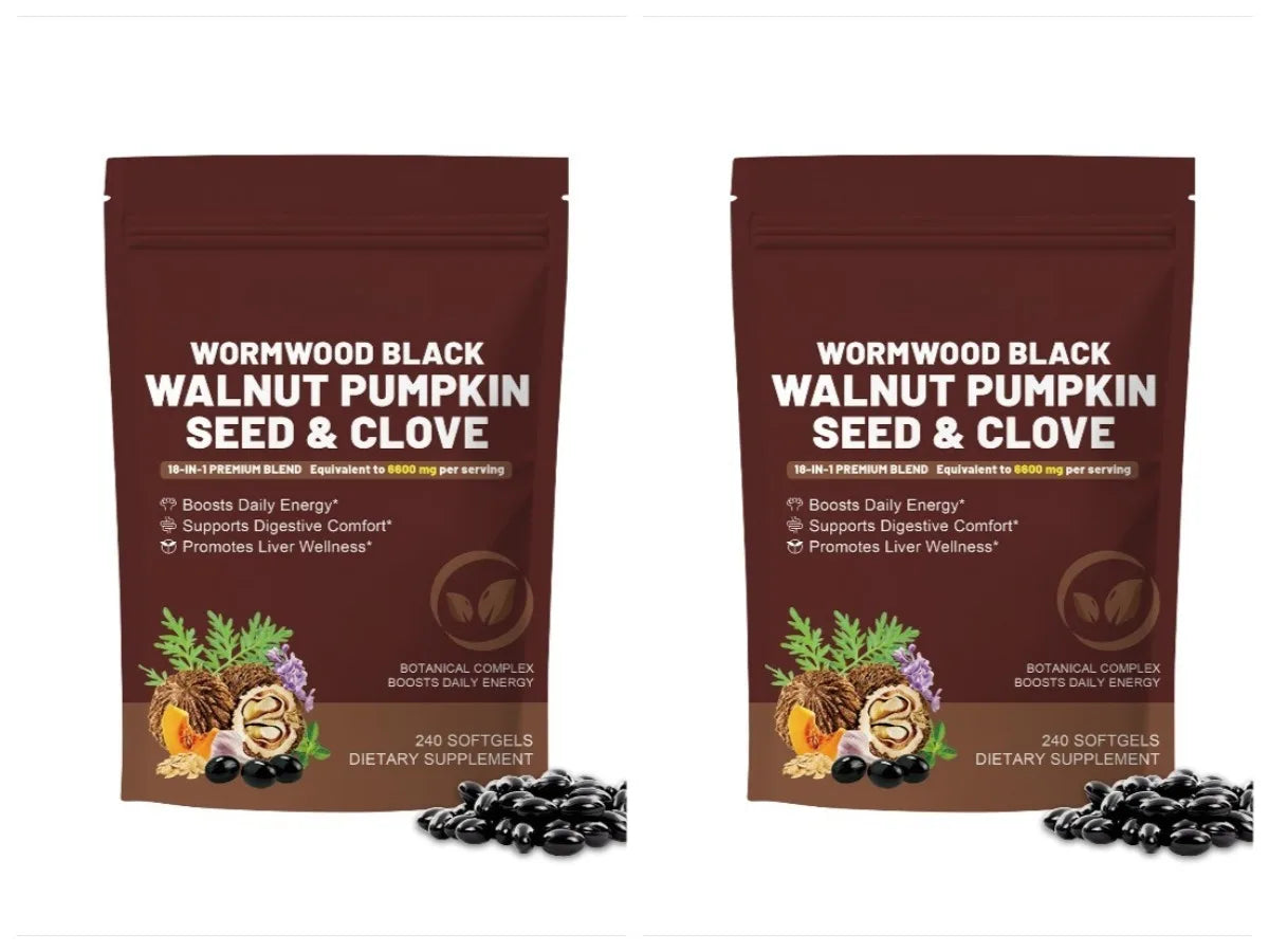 Wormwood Black Walnut Clove 18-in-1 Softgels 240ct Herbal Softgels Qst 2 bags