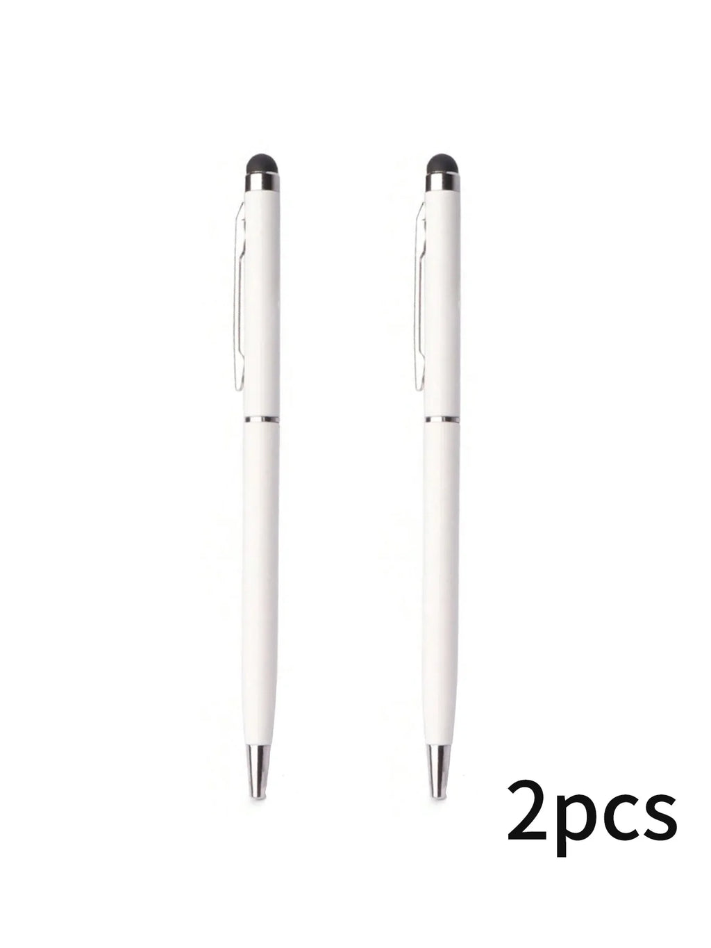 2-in-1 Capacitive Stylus & Ballpoint Pen | Metal, 3 Colors Stylus Ballpoint Pen Qme WHITE
