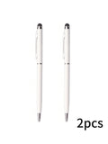 2-in-1 Capacitive Stylus & Ballpoint Pen | Metal, 3 Colors Stylus Ballpoint Pen Qme WHITE
