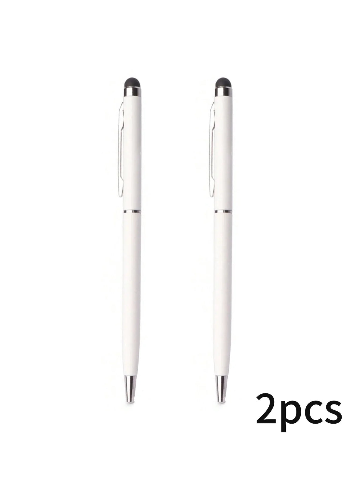 2-in-1 Capacitive Stylus & Ballpoint Pen | Metal, 3 Colors Stylus Ballpoint Pen Qme WHITE