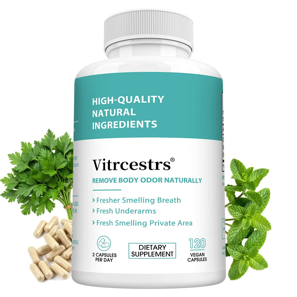 VITALXTRA Chlorophyll Capsules – Fresh Breath & Body Support Herbal Supplement Capsules Qst