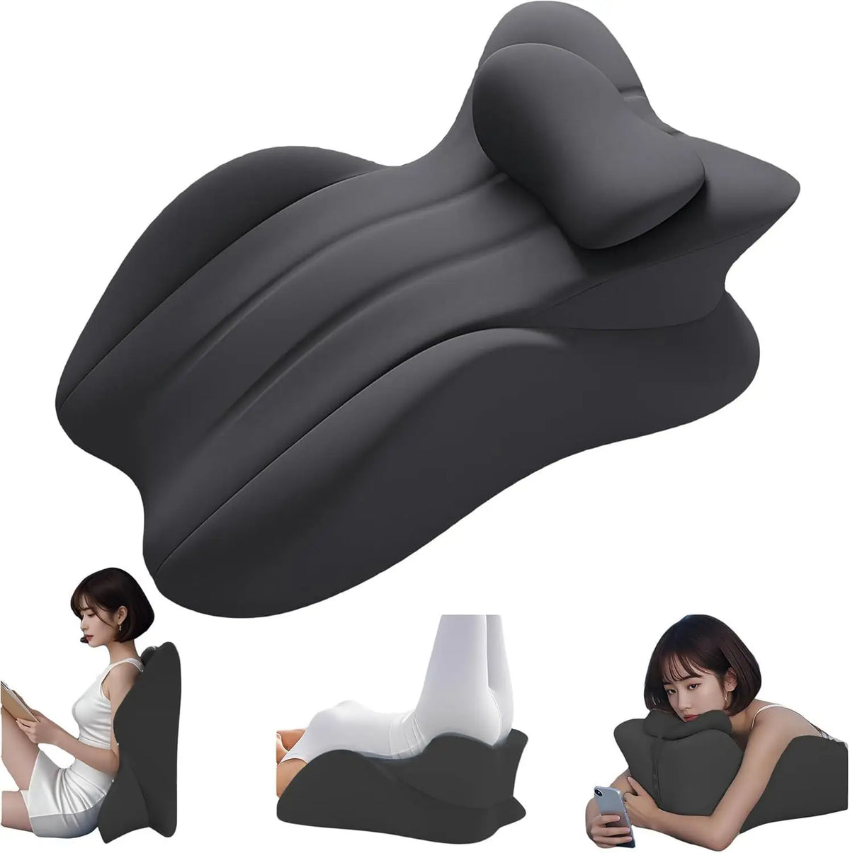 Memory Foam Wedge Pillow – Multi-Position Ergonomic Support Wedge Support Pillow Qst black