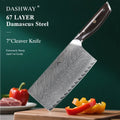 DASHWAY 7" Damascus Steel Cleaver Knife – Ebony Handle Damascus Cleaver Knife Qst Cleaver Knife 7 inch
