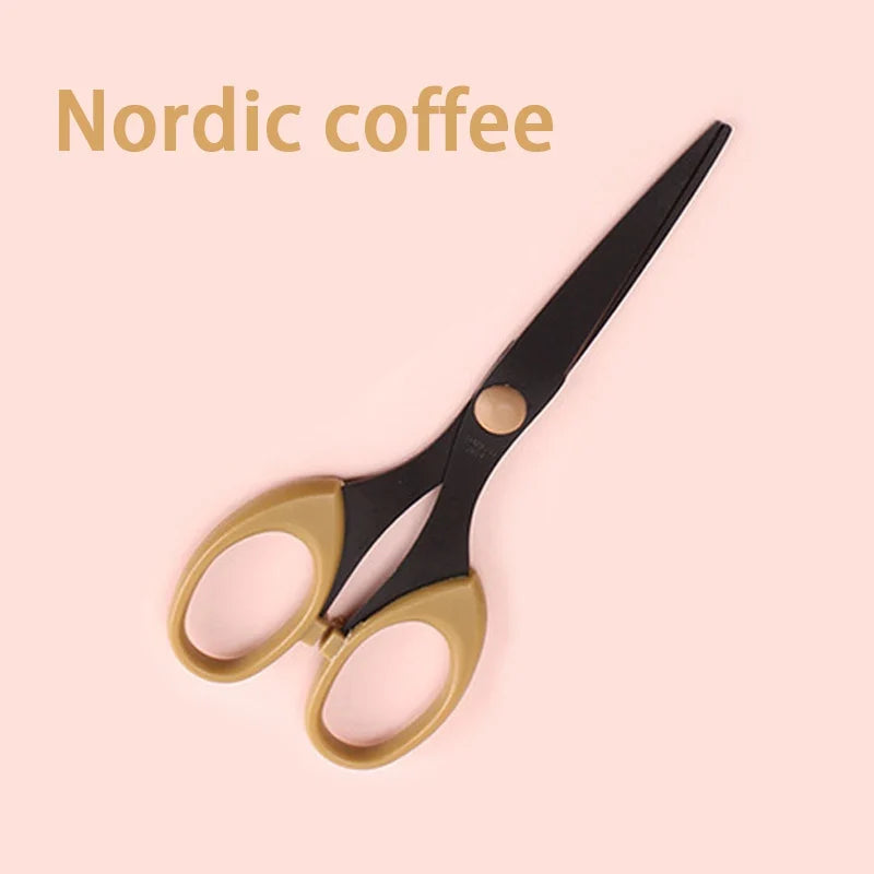 Stainless Steel Scissors – Sharp Blades & Comfort Grip Handles Craft Scissors Qme Coffee color