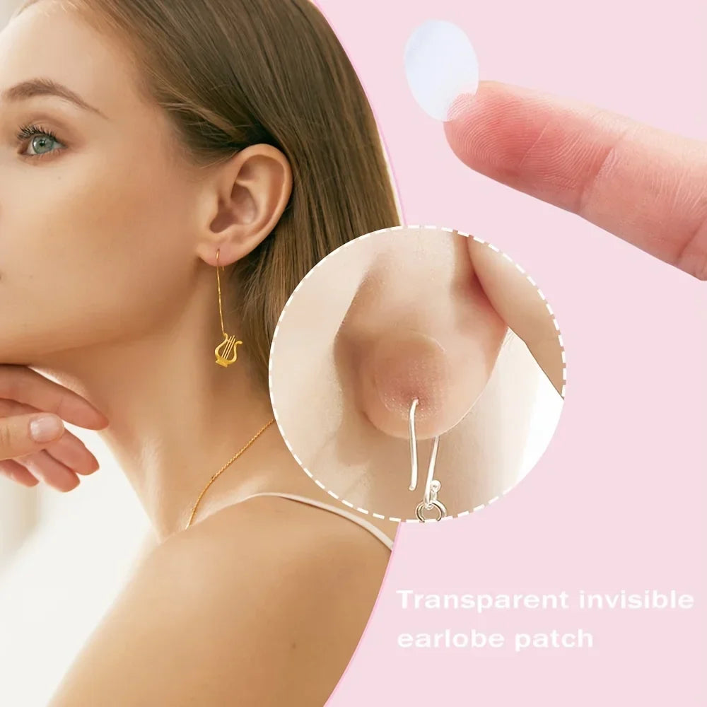 Earlobe Support Patches – Transparent Bifurcated Earring Stickers Earring Support Patch Qme