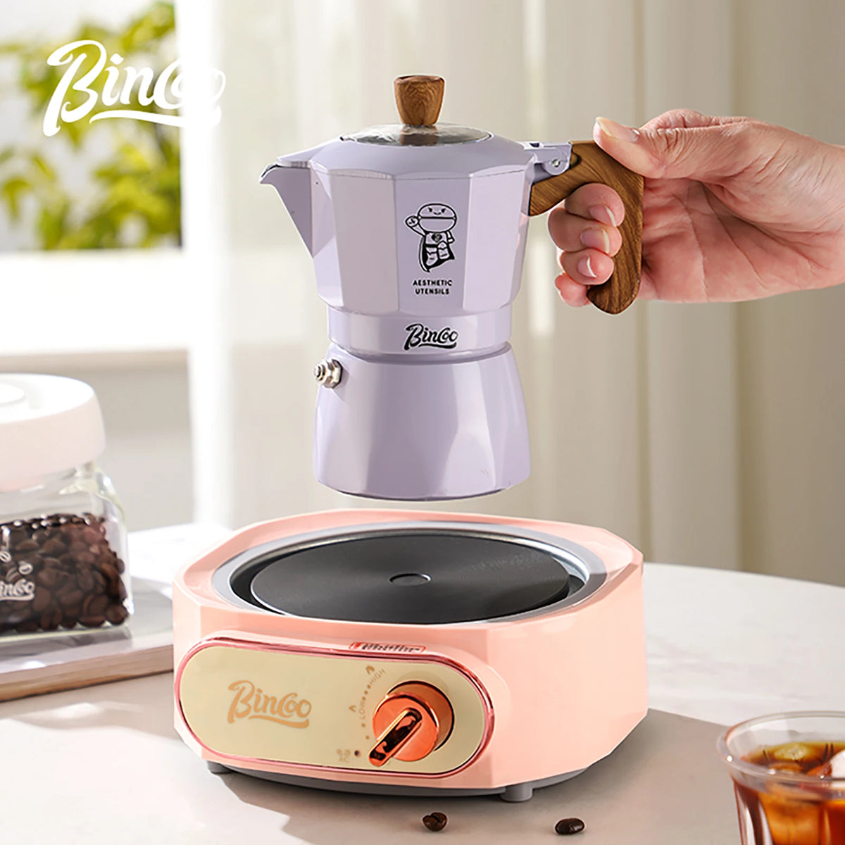 Bincoo Dual Valve Moka Pot – Stovetop Espresso Maker for Home & Camp Moka Pot Espresso Maker Qst