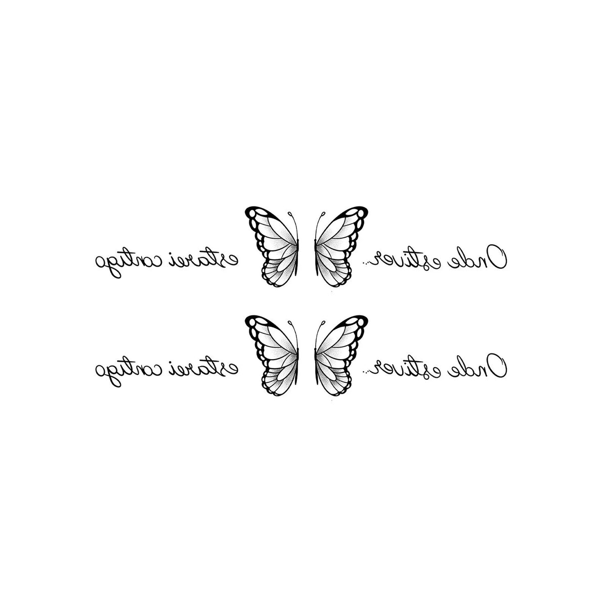 Butterfly Temporary Tattoo Stickers – Realistic Fine Line Art Temporary Tattoo Sticker Qme