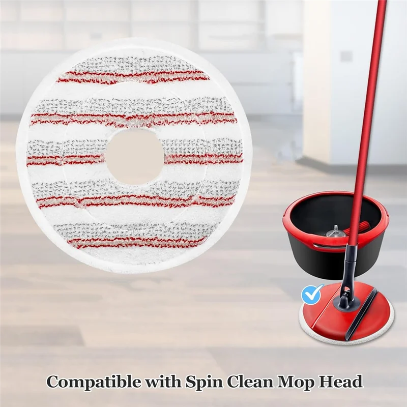 4-Pack Microfiber Mop Pad Refills for Vileda Spin Mop Mop Pad Refills Qst
