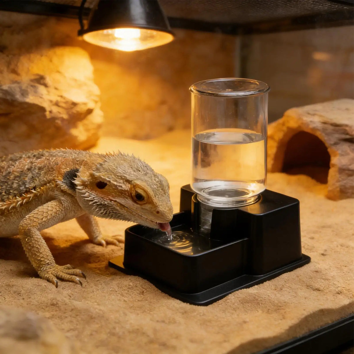 Reptile Water Fountain Dispenser – Bearded Dragon, Gecko & Tortoise Reptile Water Dispenser Qst