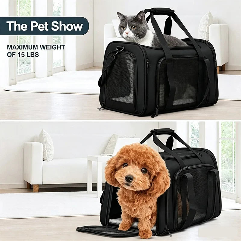 Foldable Breathable Oxford Pet Carrier Bag | Dog & Cat Travel Pet Carrier Bag Qme