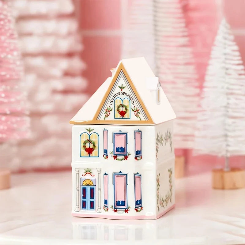 Mini Christmas Gingerbread House Spice Jars | Holiday Village Set Christmas Décor Jars Qme B