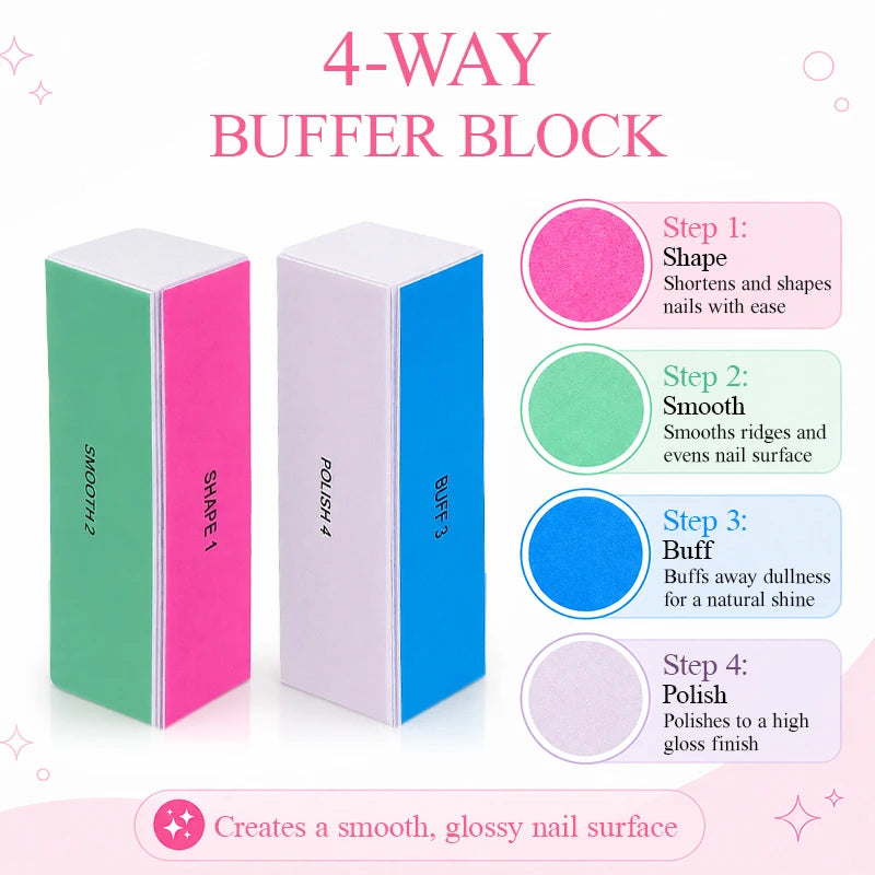 LGRAMER Nail Care Kit – Files, Buffer Blocks & Cuticle Oil Nail Manicure Kit Qst