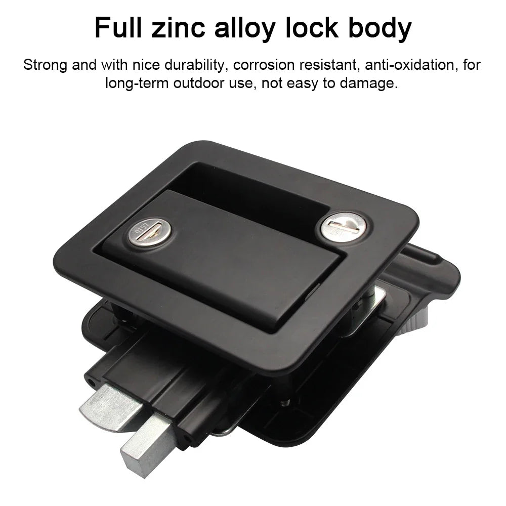 RV Door Lock Zinc Alloy Entry Latch Replacement Kit – 4 Keys RV Entry Door Lock Qme