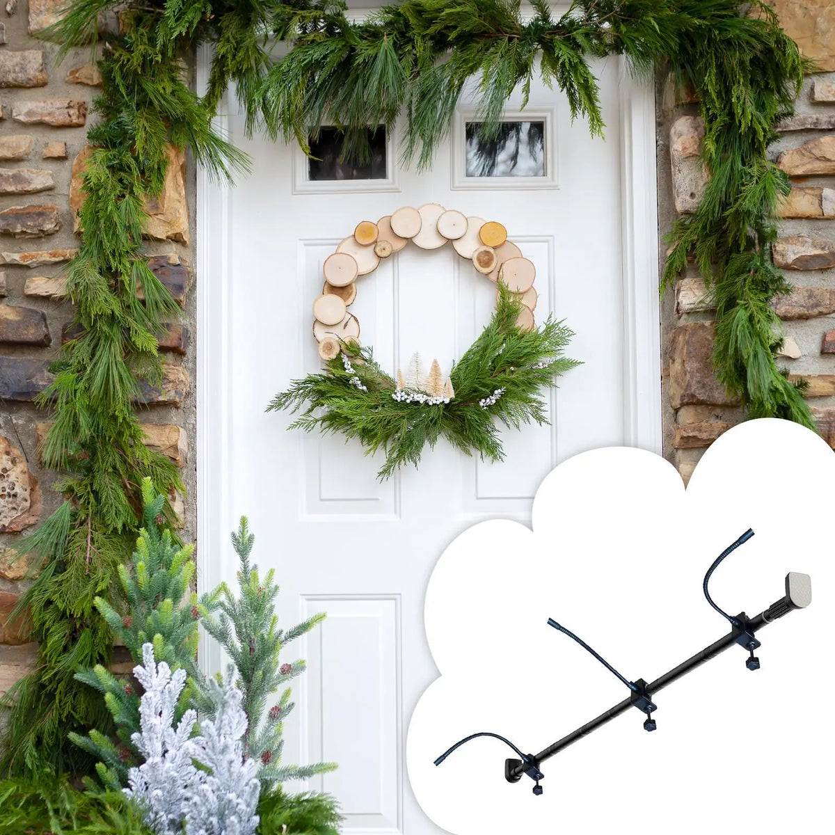 Adjustable Metal Garland Hanger for Door Frame | Holiday Decor Garland Door Hanger Qme