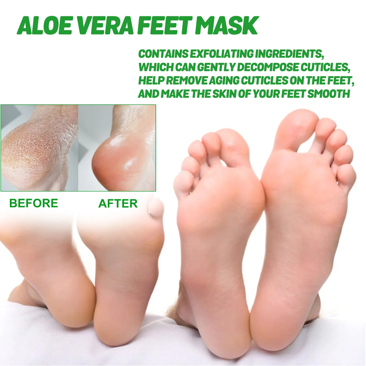 EELHOE Aloe Vera Exfoliating Foot Mask Pedicure Sock Pad Exfoliating Foot Mask Qst