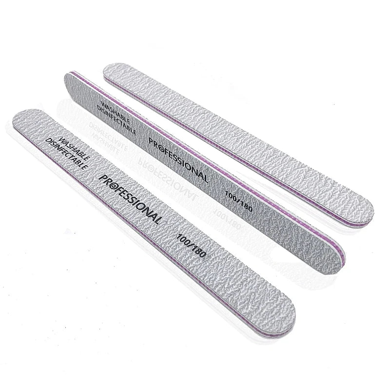 Professional Nail Files 100/180 Grit Manicure Pedicure Buffer Set Nail File Set Qme