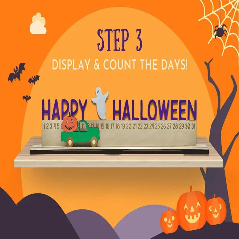 Halloween Wooden Advent Countdown Calendar – Movable Number Halloween Countdown Calendar Qme